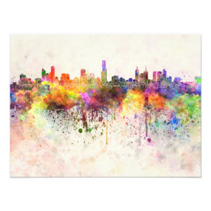 Foto Melbourne skyline in watercolor background