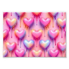 Foto Melting Heart Art Print – Pastel Modern Love Decor
