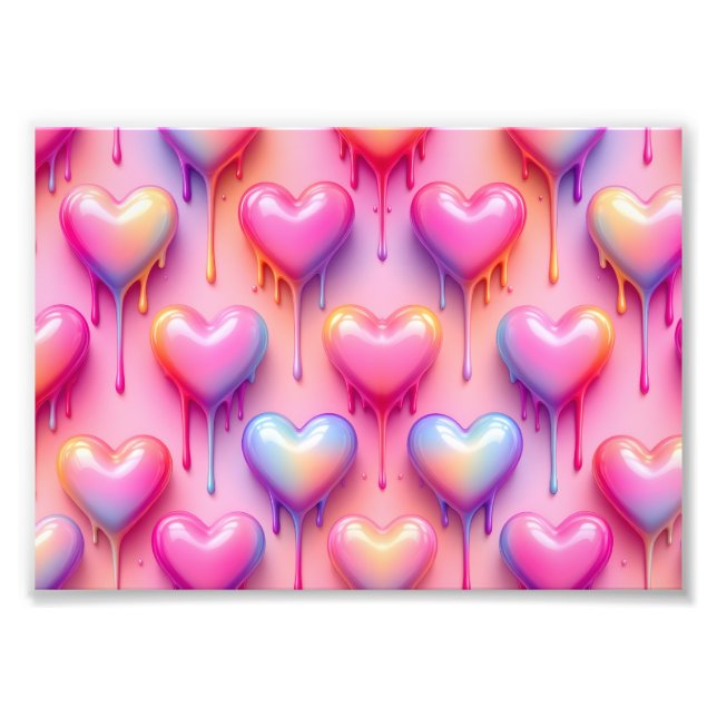 Foto Melting Heart Art Print – Pastel Modern Love Decor (Frente)