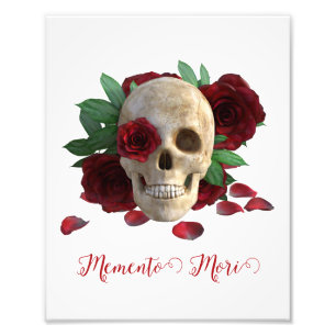 Foto Memento Mori. Cráneo con rosas rojas