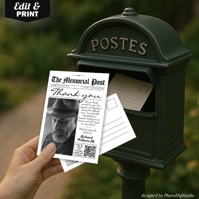 Foto: Memorial de agradecimiento a diario funerari (Photo Funeral Newspaper Memorial Thank You )