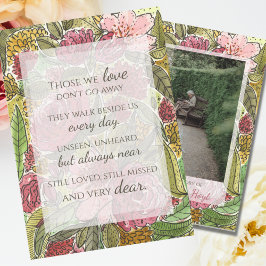 Foto Memorial Watercolor Floral Sympathy Card