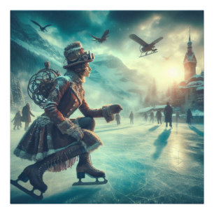 Foto Mensajero de invierno de fantasía steampunk victor