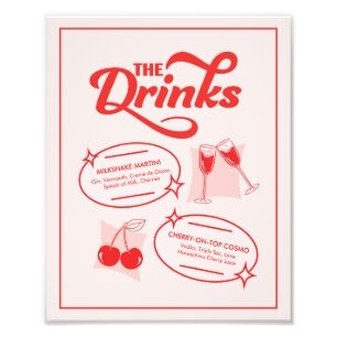Foto Menú de Bar de Bodas Retro Diner