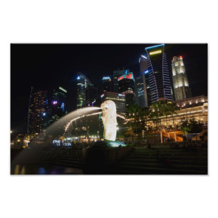 Foto Merlion de Singapur en Skyline