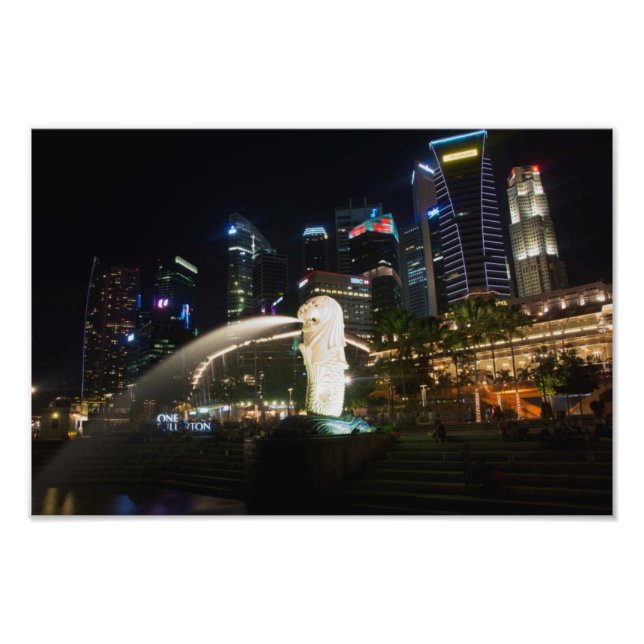 Foto Merlion de Singapur en Skyline (Frente)