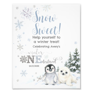 Foto Mesa de postres de animales árticos de Winter Oned