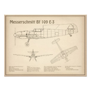 Foto Messerschmitt Bf 109 - Airplane Blueprint SD