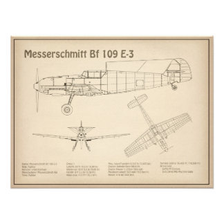 Foto Messerschmitt Bf 109 - Airplane Blueprint SD