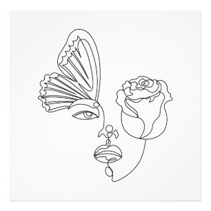 Foto Metamorfosis – Arte de línea abstracta de mariposa