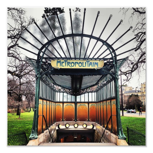 Foto Metro Art Nouveau Hector Guimard de París - (Frente)
