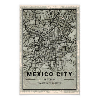 Foto Mexico city mexico map print poster canvas