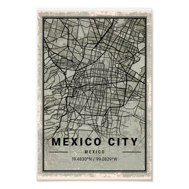 Foto Mexico city mexico map print poster canvas (Frente)