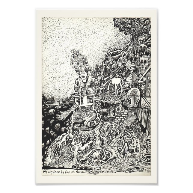 Foto Mi ciudad impulsada por el fuego en el mar.