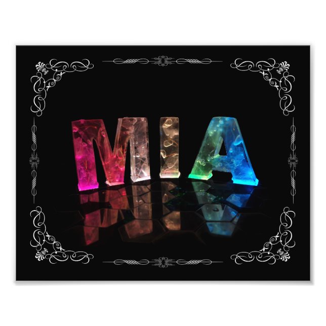 Foto Mia - El nombre Mia en luces 3D (Fotografía) (Frente)