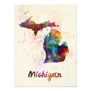 Foto Michigan US state in watercolor