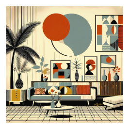Foto Mid Century Interior Design Eclipse Livingroom