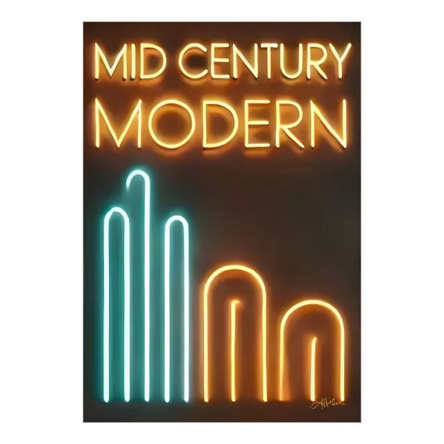 Foto Mid Century Modern Art Neon Sign Design (Frente)