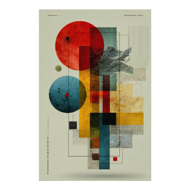 Foto Midcentury Geometric Abstract Art (Frente)