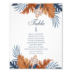 Foto Midnight Blue Monstera Seating Chart