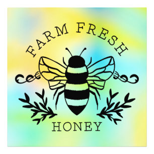Foto Miel de abeja botánica diseño vintage granja fresc