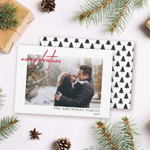 Foto mínima color rojo Feliz Navidad blanco