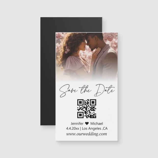 foto mínima de pareja de código qr guardar el imán (Anverso/Reverso)