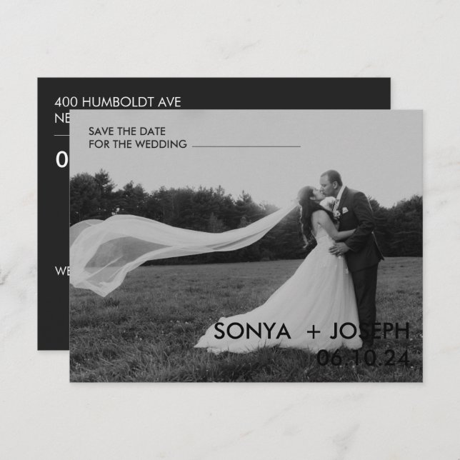 Foto mínima del Boda Guardar las tarjetas de fecha (Anverso / Reverso)