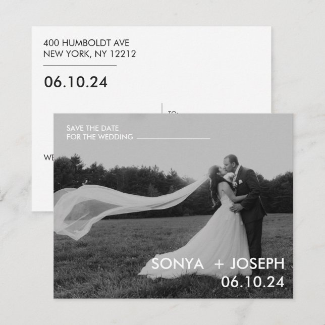 Foto mínima del Boda Guardar las tarjetas de fecha (Anverso / Reverso)