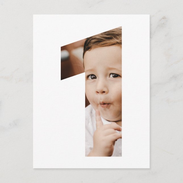 Foto mínima moderna 1ª postal de una invitación (Anverso)