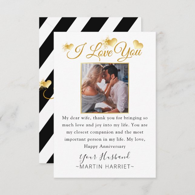 Foto Mínima Que Amo Tarjeta Aniversaria Para Espos (Anverso / Reverso)