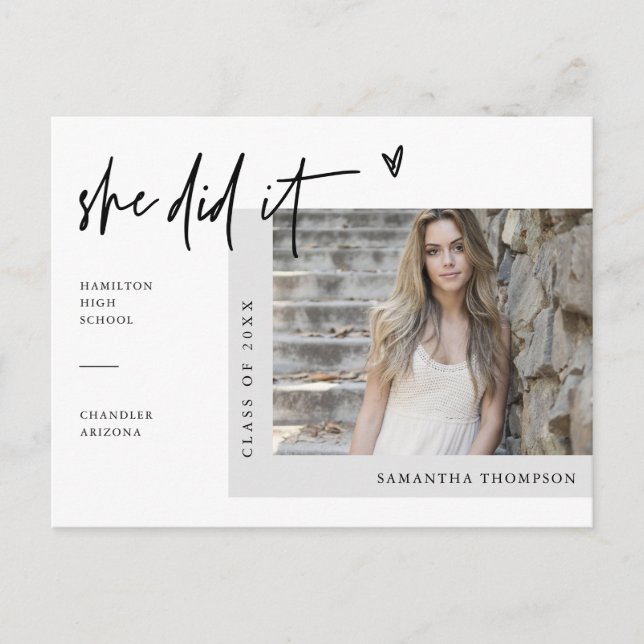 Foto Mínima Que Hizo Invitación De Graduación (Anverso)