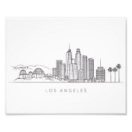 Foto Minimalist Los Angeles Skyline Illustration
