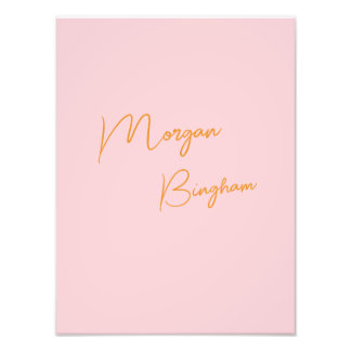 Foto Minimalist monogram script pink