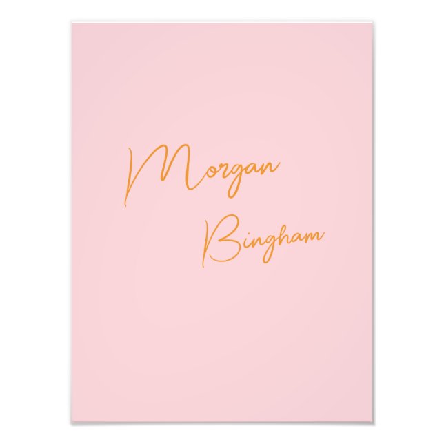 Foto Minimalist monogram script pink (Frente)