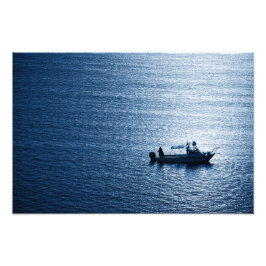 Foto Minimalist Ocean Wall Art Fisherman Blue