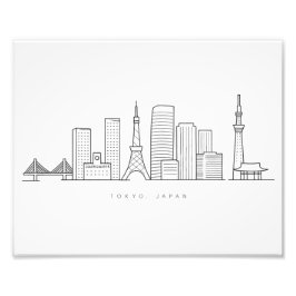 Foto Minimalist Tokyo Skyline Illustration