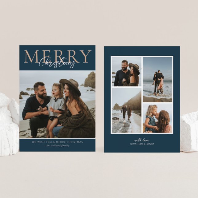 Foto Minimalista azul moderna Feliz Navidad (Subido por el creador)