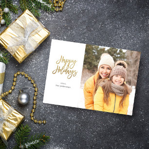 Foto minimalista con brillo dorado Felices Fiestas