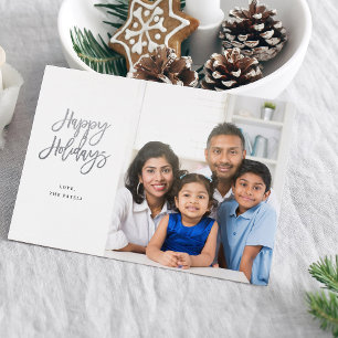 Foto minimalista con Silver Sparkle Happy Holidays