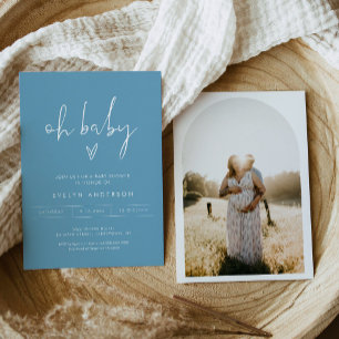 Foto Minimalista STELLA Oh Invitación a Baby Showe