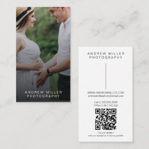 Foto minimalista tarjeta de visita con código QR