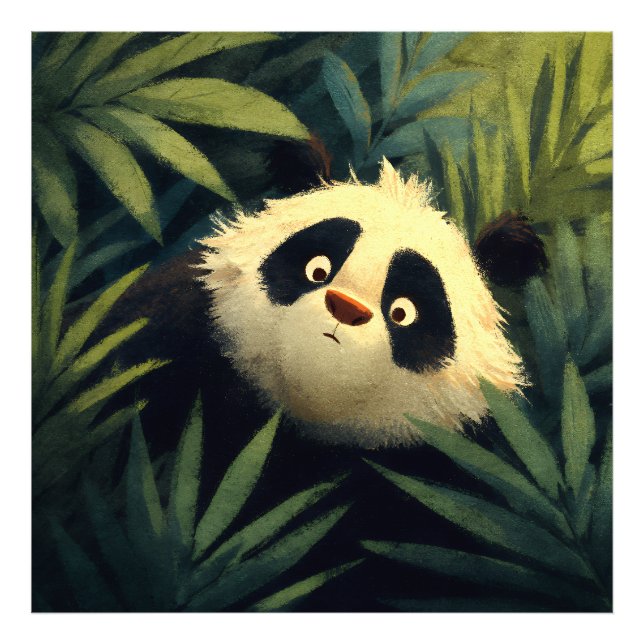 Foto Mirada de Panda entre el Follaje (Frente)