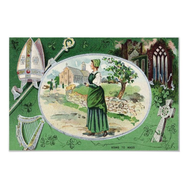 Foto Misa católica mujer irlandesa arpa de iglesia (Frente)