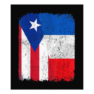 Foto Mitad puertorriqueño mitad bandera francesa Orgull