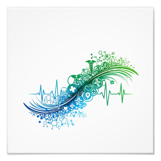 Foto Modern Medical Abstract Heartbeat Design (Frente)