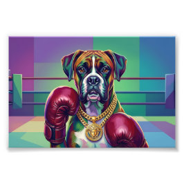 Foto Modern Pop Art Boxer Dog Boxing Athlete