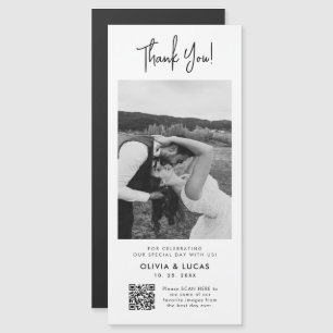 Foto moderna Código QR Boda magnético Gracias