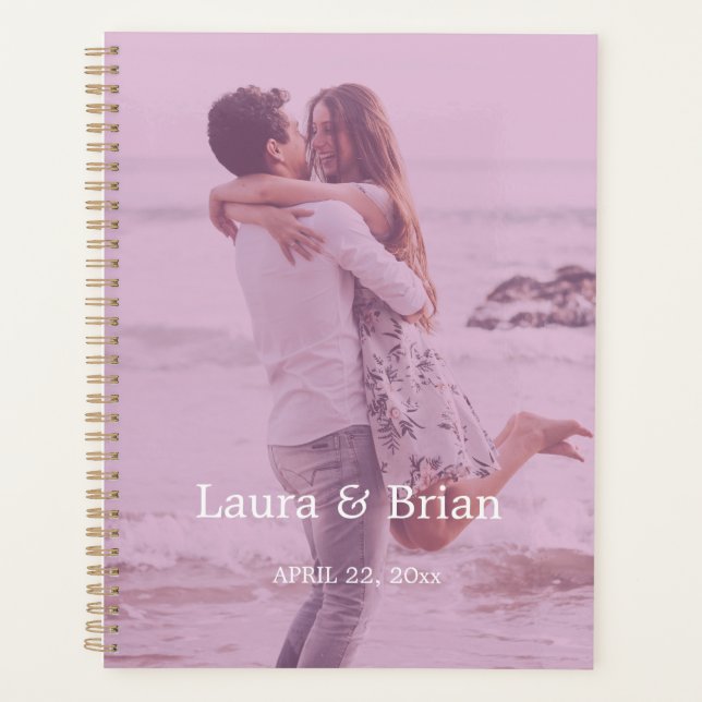 Foto moderna con filtro rosa, planificador de boda (Anverso)