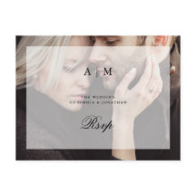 Foto moderna con superposición | Postal RSVP de bo